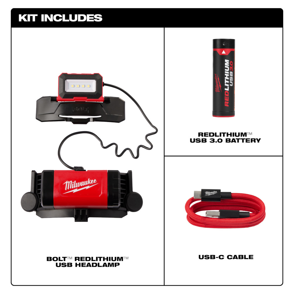 Milwaukee BOLT REDLITHIUM USB Headlamp from Columbia Safety